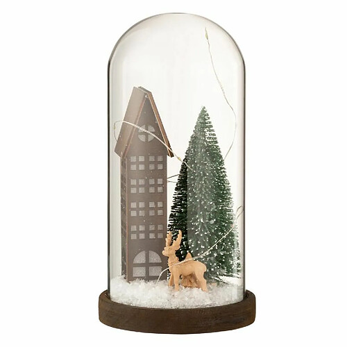 Paris Prix Cloche Déco LED Verre Maison - 27 cm Marron