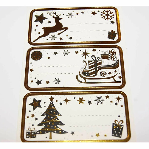 Youdoit Étiquettes de Noël adhésives - Doré Chic