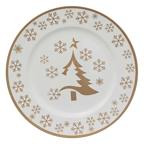 Atmosphera Lot de 12 dessous d'assiette Sapin Diam 33 cm - Or