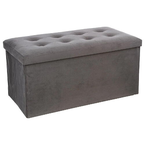 Atmosphera Banquette coffre pliable Lysandre - L. 76 x H. 38 cm - Gris velours