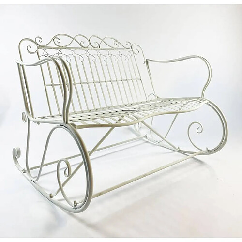 L'héritier du temps rocking chair double jardin - Blanc