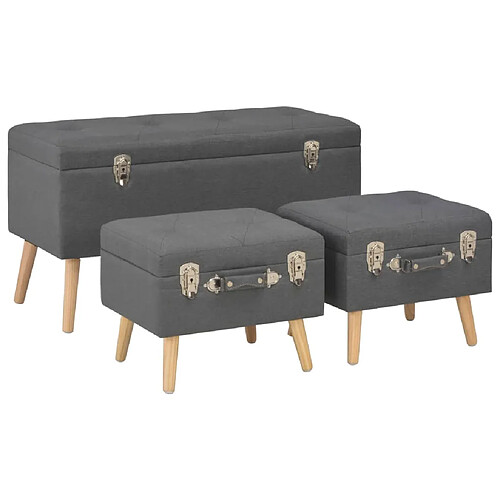 vidaXL Tabourets de rangement, lot de 3