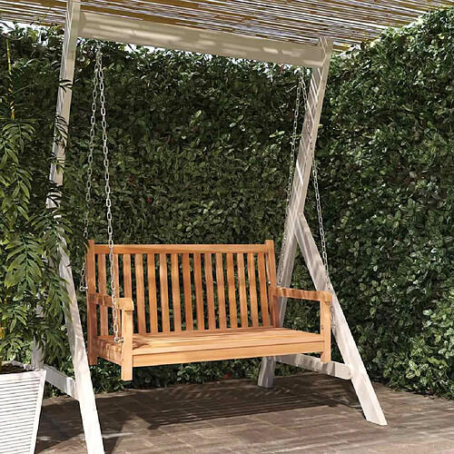 vidaXL Balancelle Bois de teck massif 114 cm