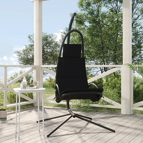 vidaXL Chaise Balançoire Jardin Noir