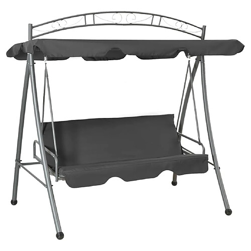vidaXL Balancelle convertible à auvent Anthracite