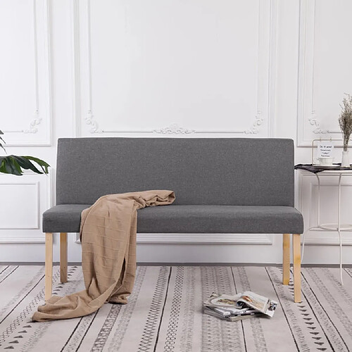 vidaXL Banc Gris Clair Polyester