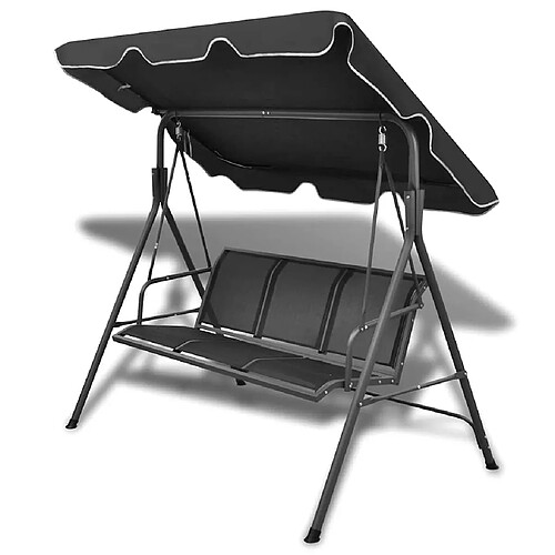 vidaXL Balancelle de jardin avec auvent - Noir