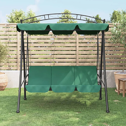 vidaXL Balancelle jardin avec auvent Vert
