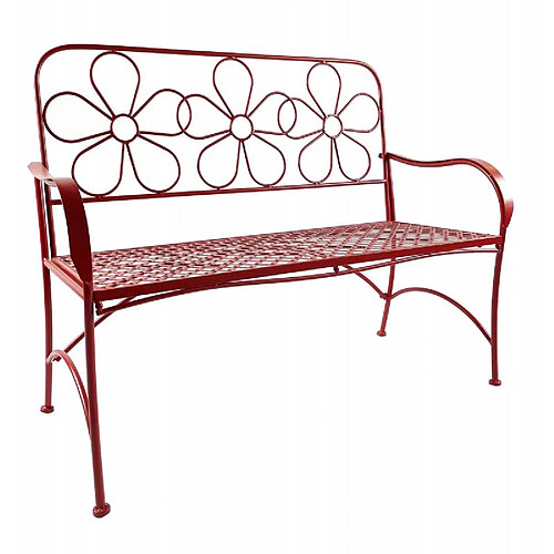 L'héritier du temps Banc de jardin métal - Rouge