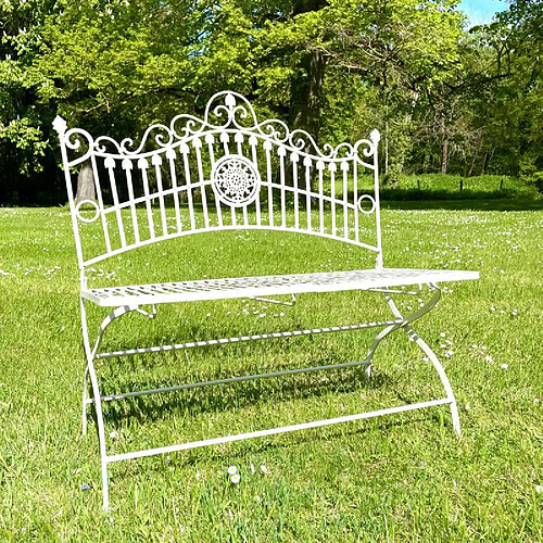 L'héritier du temps Banc de jardin 2 places - Blanc