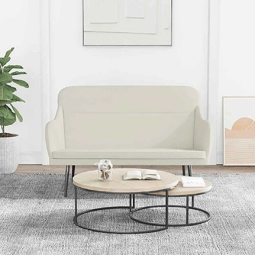 vidaXL Banc Crème - 110 cm Velours