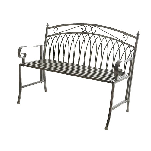 JARDIéco JARDIDECO Banc de Jardin 118 cm - Métal Gris