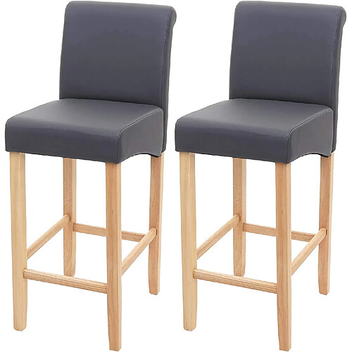 Decoshop26 Lot de 2 tabourets de bar - Bois clair