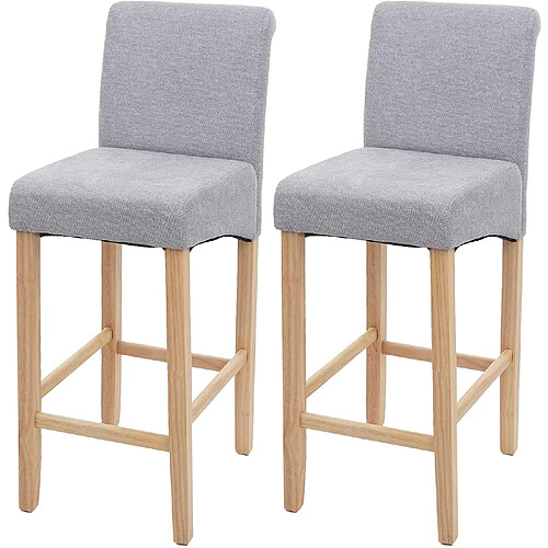 Decoshop26 lot de 2 tabourets de bar - Gris