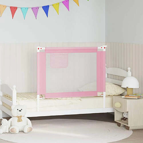 vidaXL Barrière de sécurité pour lit d'enfant 100x25 cm - Rose