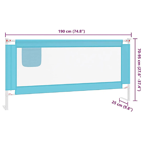 Tidyard Barrière De Sécurité De Lit Enfant Vert 90x25 Cm Tissu Pliage