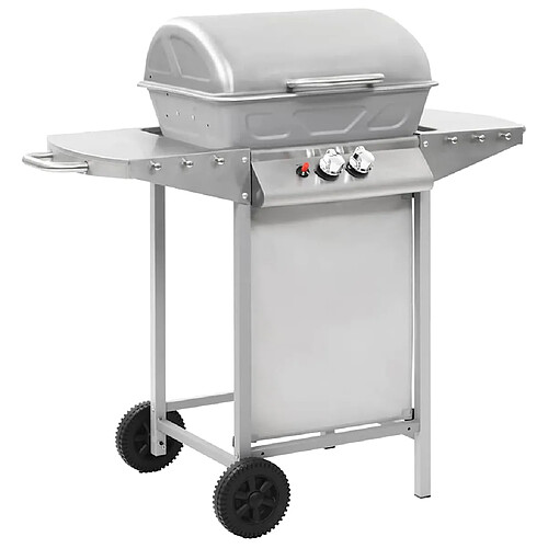 vidaXL Barbecue à gaz 2 zones Argenté