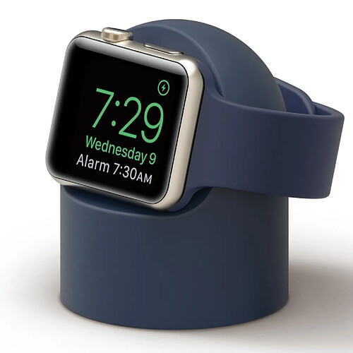 Wewoo Support Silicone Apple Watch - Base Ronde - Bleu Foncé