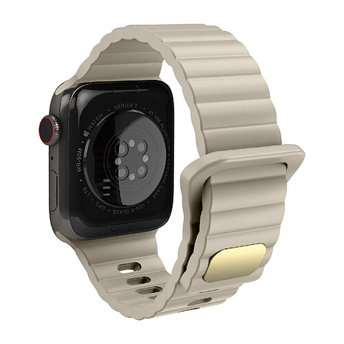 Avizar Bracelet silicone doux pour Apple 42-49mm - Beige
