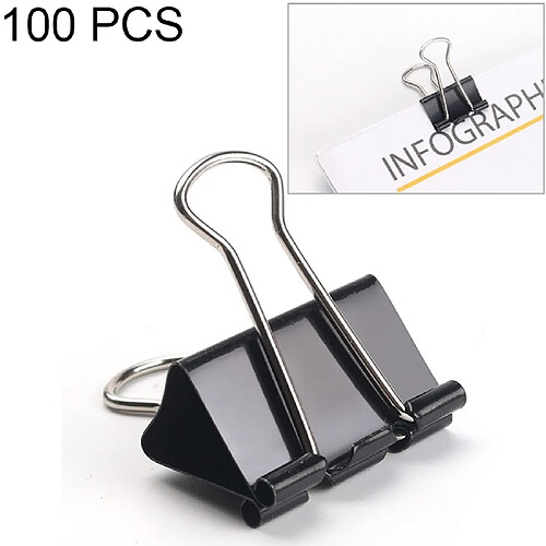 Wewoo Clip métallique - 19mm Noir (100 pièces)
