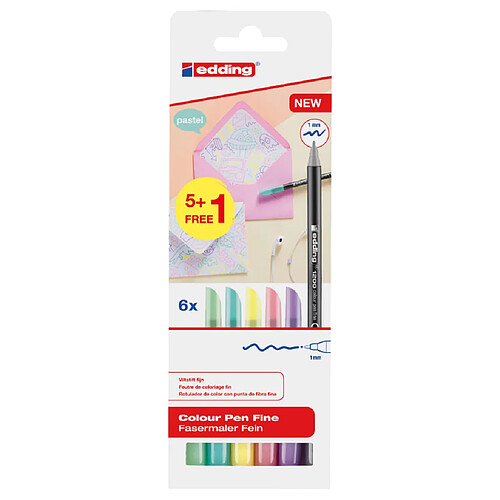 Edding Feutres de Coloriage Fin 6 pcs