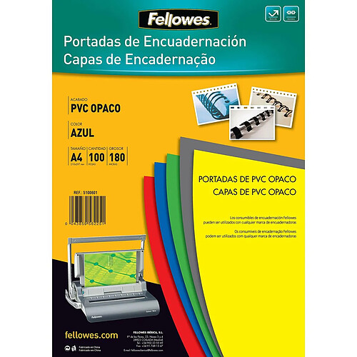 Fellowes Couvertures Reliure Bleu PVC A4