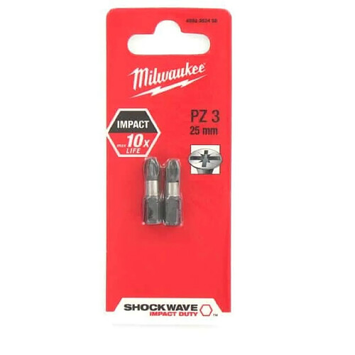 Milwaukee Embouts Pozidriv PZ3 25mm SHOCKWAVE