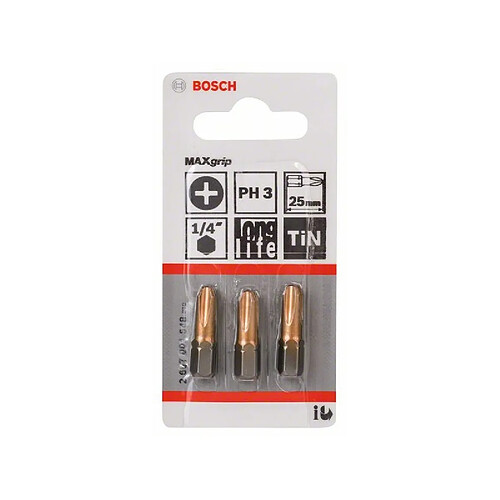 Bosch Embouts de vissage PH3 - lot de 3