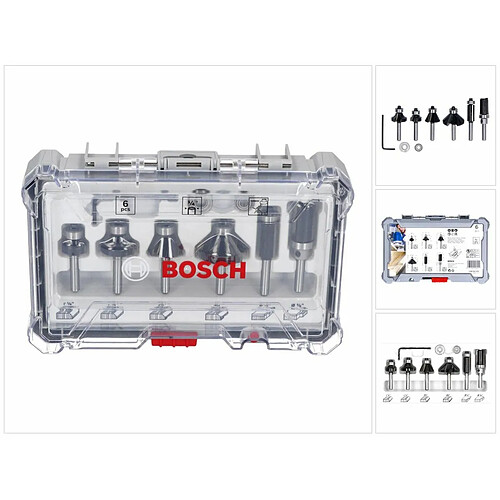 Bosch Coffret fraises bordures 1/4" - 6 pièces