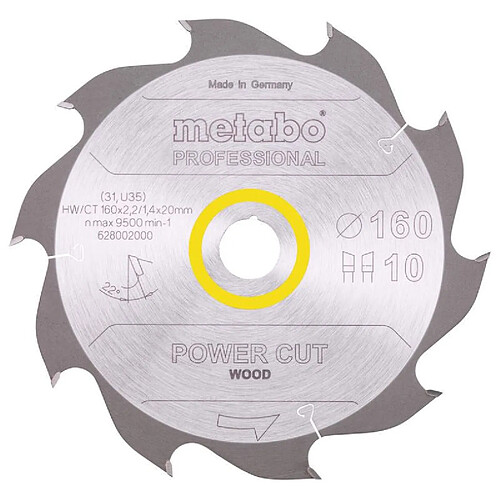 Metabo Lame de scie circulaire bois - 190 mm