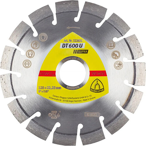 Klingspor Disque diamant DT 600 U - 125 mm