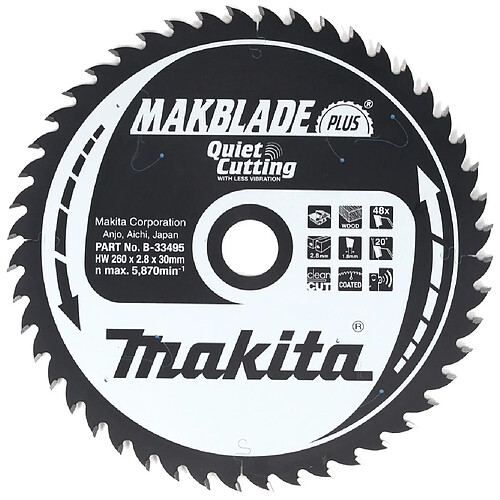 Makita Lame de scie circulaire bois - 260 mm