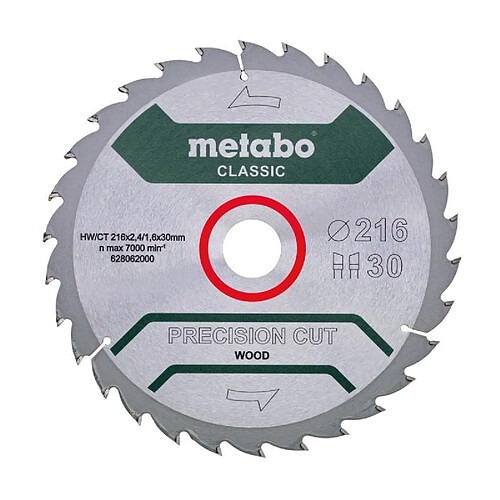 Metabo Lame scie circulaire bois - 216 mm