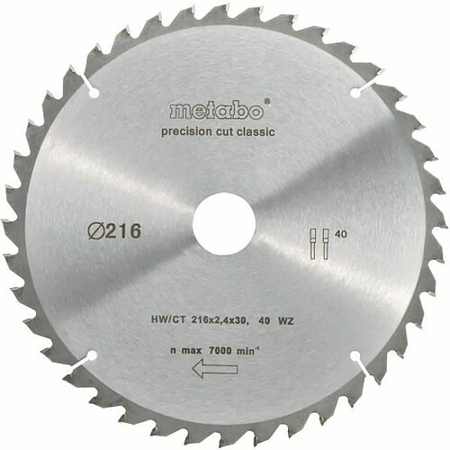 Metabo Lame de scie circulaire bois - 216 mm