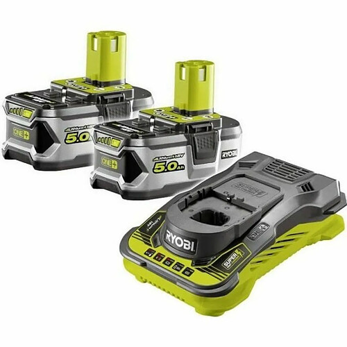 Ryobi Kit chargeur + 2 batteries Li-ion 18 V 5 Ah