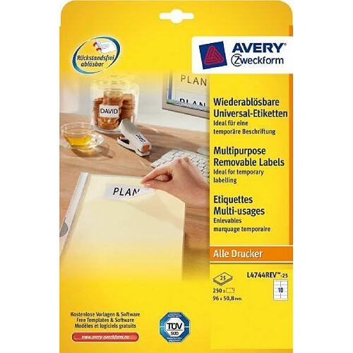 Avery L4744REV-25 Etiquettes