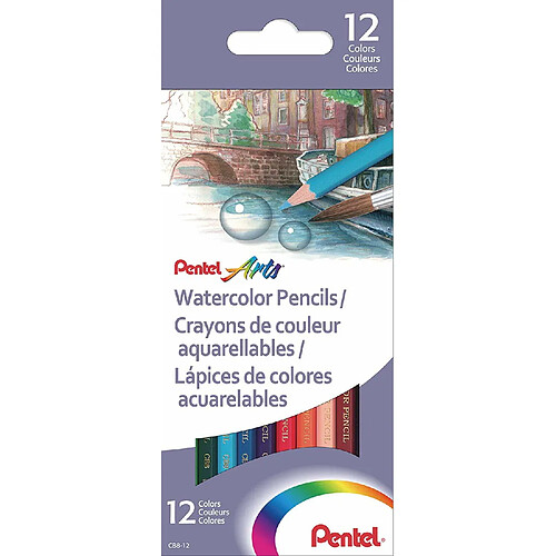 Carlotta Pentel 12 Crayons Couleur Aquarellables