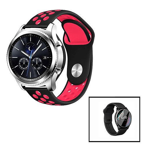 Phonecare Kit Bracelet et Film pour Huawei Watch 3 Elite Noir/Rouge