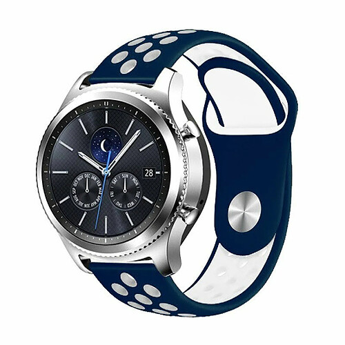 PHONECARE Kit Bracelet Bicolore SportStyle Huawei Watch 3 Pro Elite - Bleu Foncé/Blanc