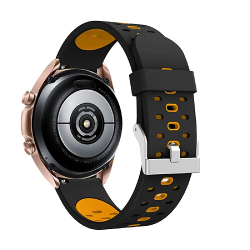 Bracelet en silicone bicolore noir/orange pour Samsung Galaxy Watch3 41mm