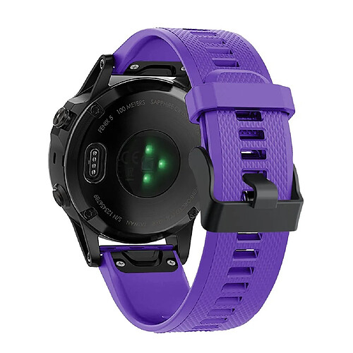Bracelet en silicone sport noir/violet pour Garmin Fenix 5