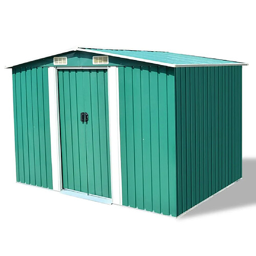 vidaXL Abri de stockage jardin 257x205x178 cm - Métal Vert