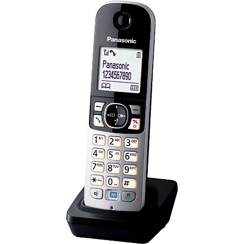 Panasonic téléphone fixe sans fil - Noir et argent
