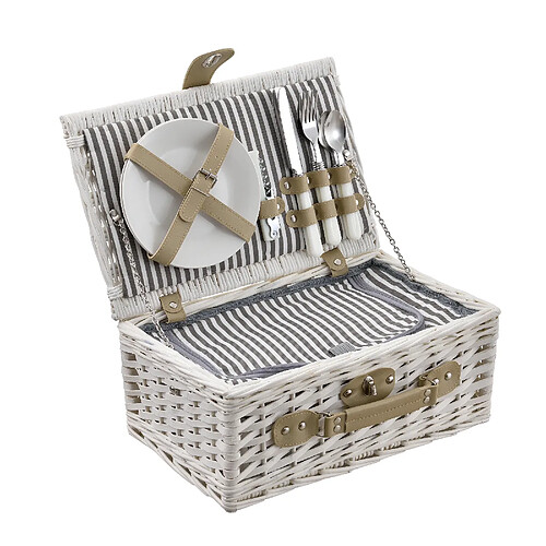Casa.Pro casa_pro Panier Pique-nique Pour 2 Blanc