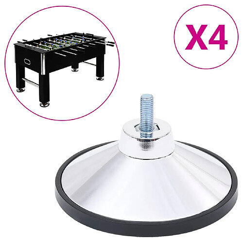 vidaXL Pieds baby-foot - Chrome - 4 pièces
