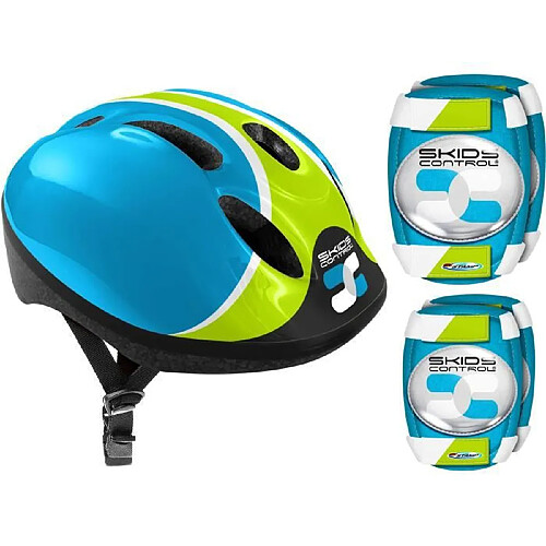 Cstore Combo Bleu Casque + Protections Skids Control
