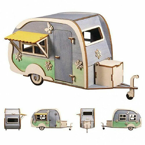 Rayher Caravane 3D en bois pour maquette