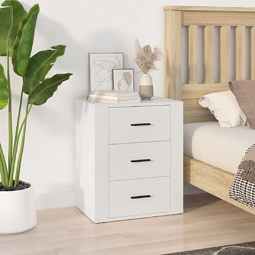 vidaXL Table de chevet Blanc 50x36x60 cm