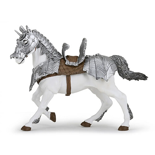 Papo figurine cheval en armure médiévale