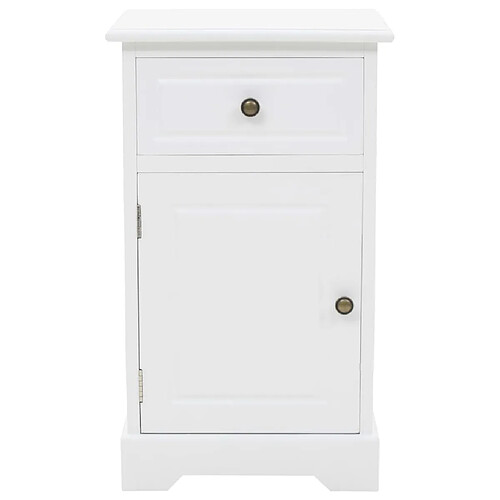 Helloshop26 Table de chevet - Blanc